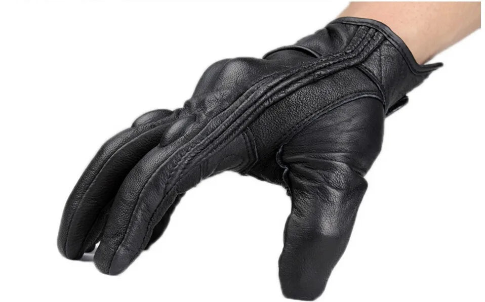 Retro Pursuit Perforated Real Leather Motorcycle Gloves Moto Waterproof Gloves Motorcycle Protective Gears Motocross Gloves gift