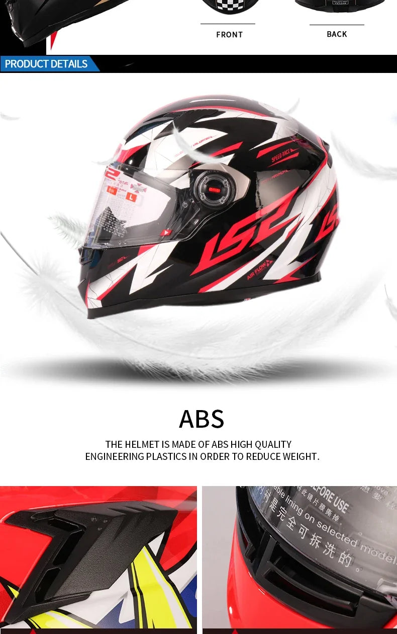 Original LS2 FF358 Motorcycle Helmet Full Face Off-road Racing Helmet Cascos Para Moto Men Black White Capacetes Casco Moto DOT