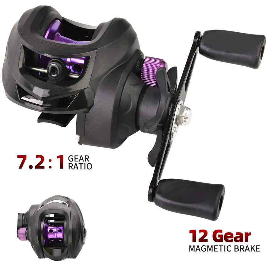 Baitcasting Reel 7.2:1 High Speed Long Shoot Prevent Line Tangling Fishing Reel Fresh Saltwater Reel Fishing Pesca Wheel