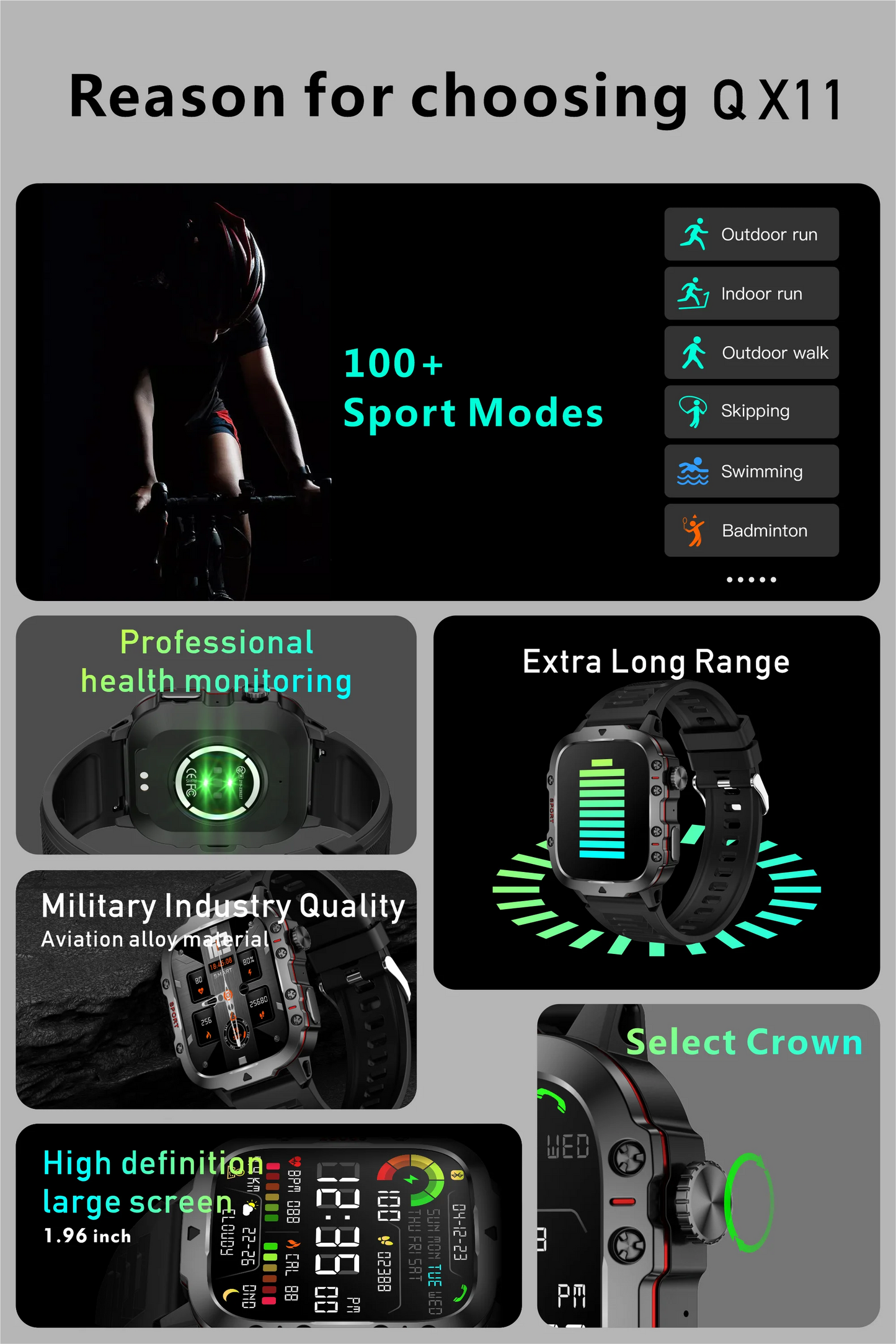 Military Men Smart Watch Bluetooth Call Fitness Clock Heart Monitor 3ATM Swim Waterproof Sport Smartwatch for Xiaomi iPhone 2024