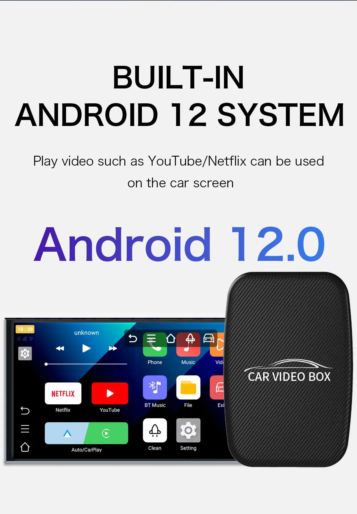 3in1 Car Video Box Wireless CarPlay Android Auto Adapter Android TV Box Bulit in Youtube Nexflit Smart Car Intelligent Systems