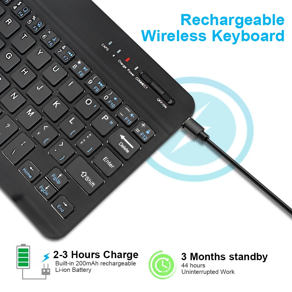 Mini Bluetooth Wireless Keyboard Mouse Set Rechargeable For Phone Tablet English Keyboards For Android ios Windows XP laptop PC