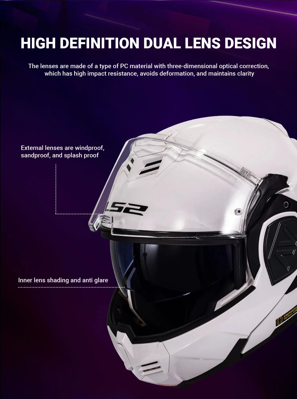 LS2 FF906 Advant Full Face Flip Up Helmets Motorcycle Modular Double Visor Helmet built-in Lens ECE Capacete Casque Casco Moto