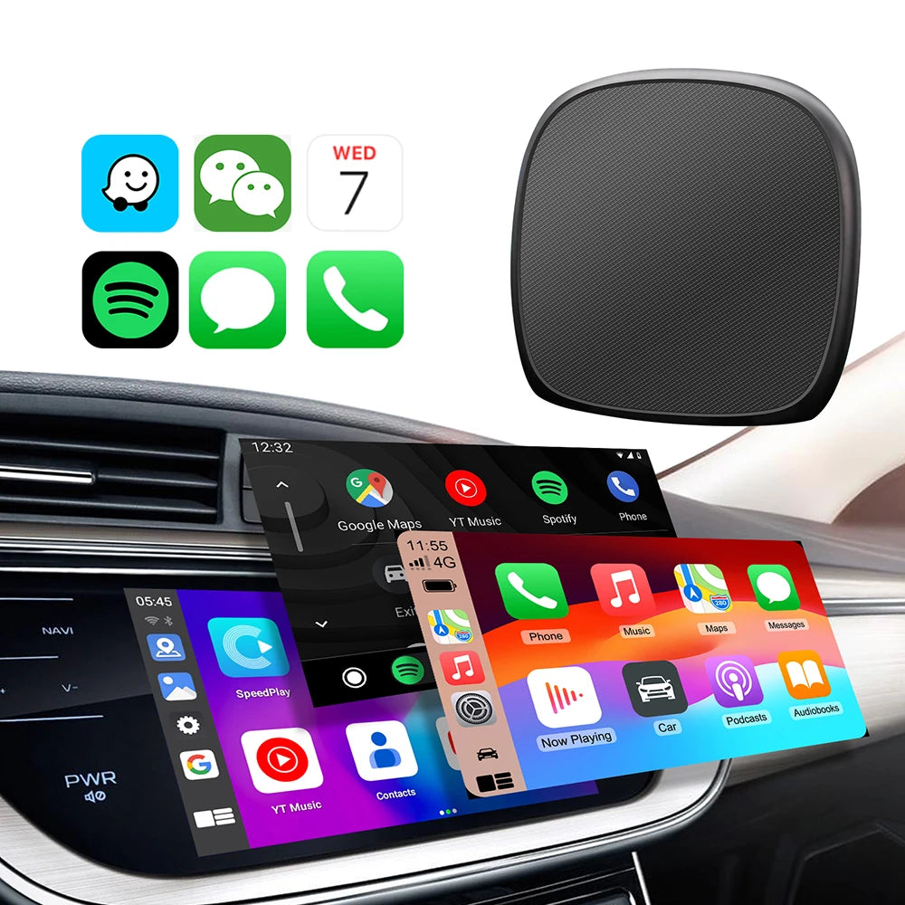 2024 Android 13 Smart CarPlay Ai Box Wired To Wireless CarPlay Wireless Android Auto For Netflix For YouTube GPS 5GWiFi