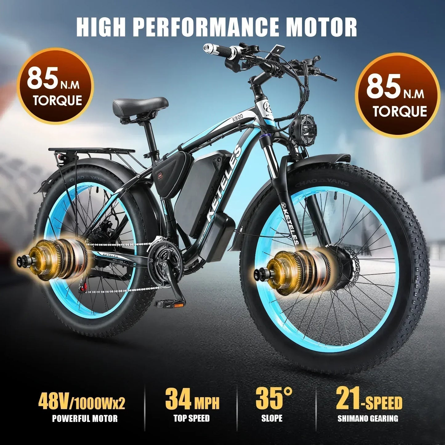 European Stock  Motor E-Bike 48V 23A Lithium Battery Electric Bicycle Fat Tire Electric Bike for Ebike Off-road Electric Bicycle