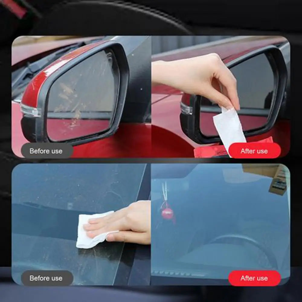 10PCS/Pack Car Oil Stain Cleaner Glass Oil Film Removing Wet Towel Front Windshield Cleaning Vehile Window Decontamination