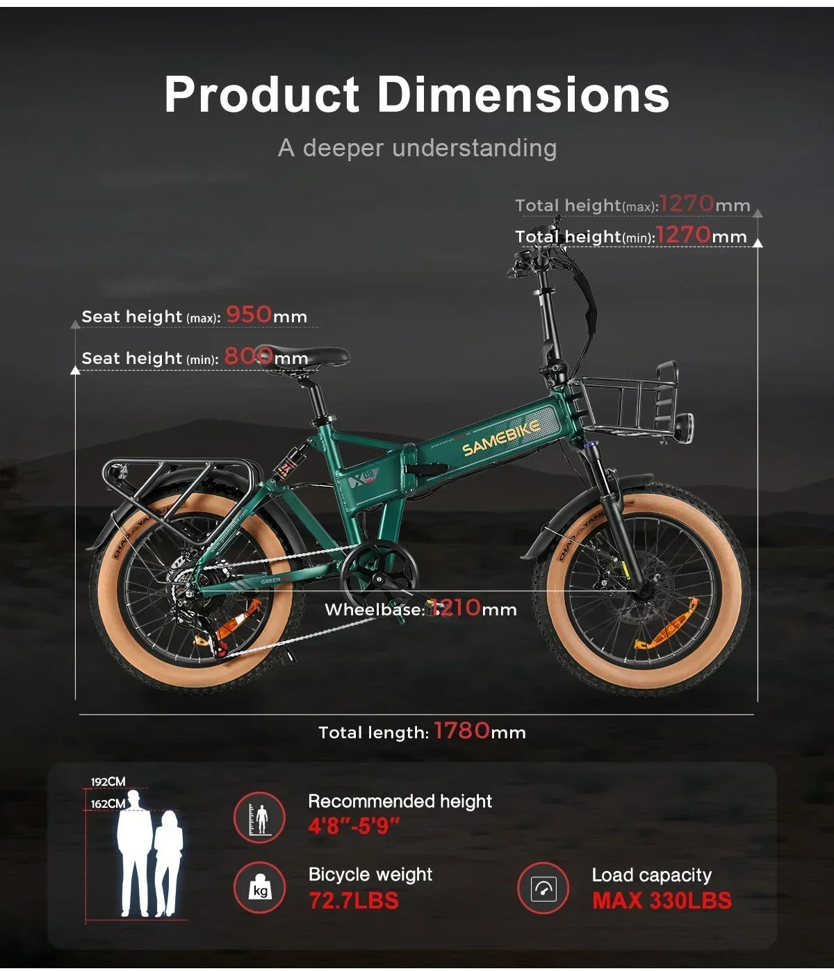 Portable Foldable Electric Bicycle 1000W Powerful motor 15AH lithium battery Electric Bike 20*4.0 tire E-Bike City Mountain Snow