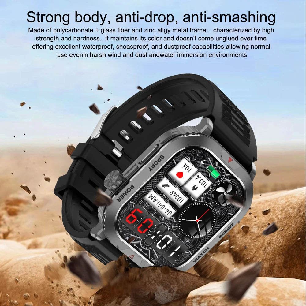 Smart Watch Men Women For Android iOS IP68 Waterproof 2 Inch Bluetooth Voice Call Heart Rate Sleep Monitoring Sports Smartwatch