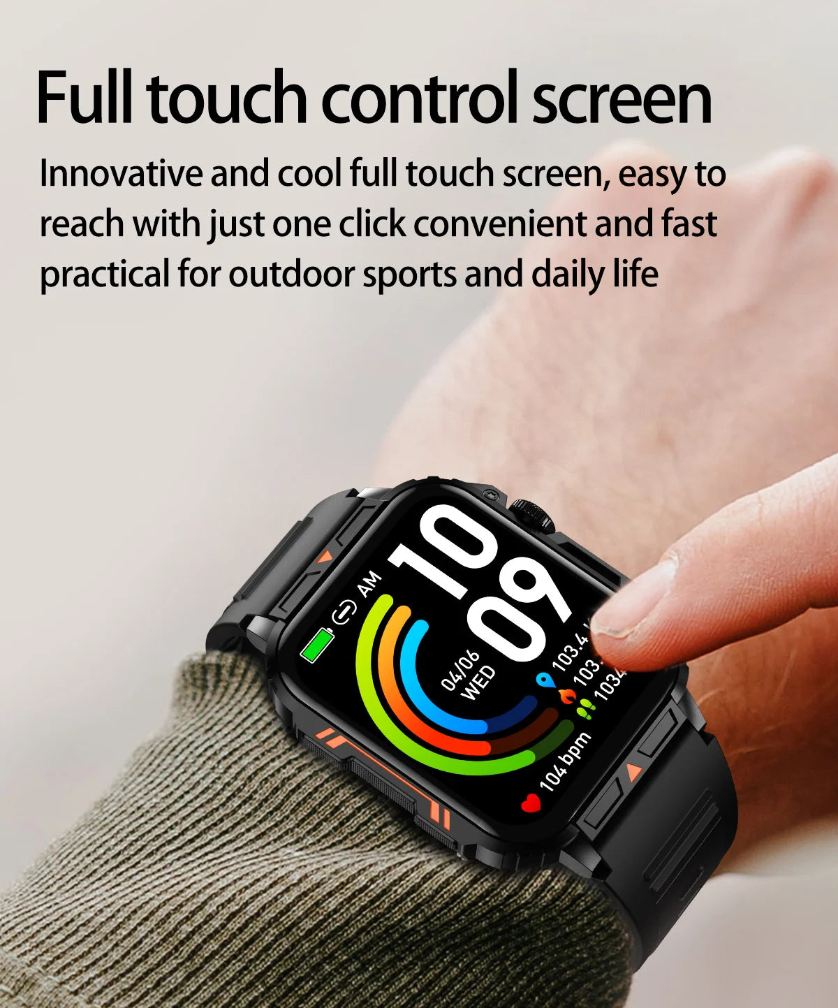 Military Men Smart Watch Health Monitor Bluetooth Call Smartwatch Fitness IP68 Waterproof Sports Watches for Women Android 2024