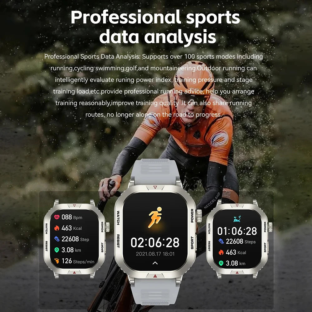 Smart Watch Men Women For Android iOS IP68 Waterproof 2 Inch Bluetooth Voice Call Heart Rate Sleep Monitoring Sports Smartwatch