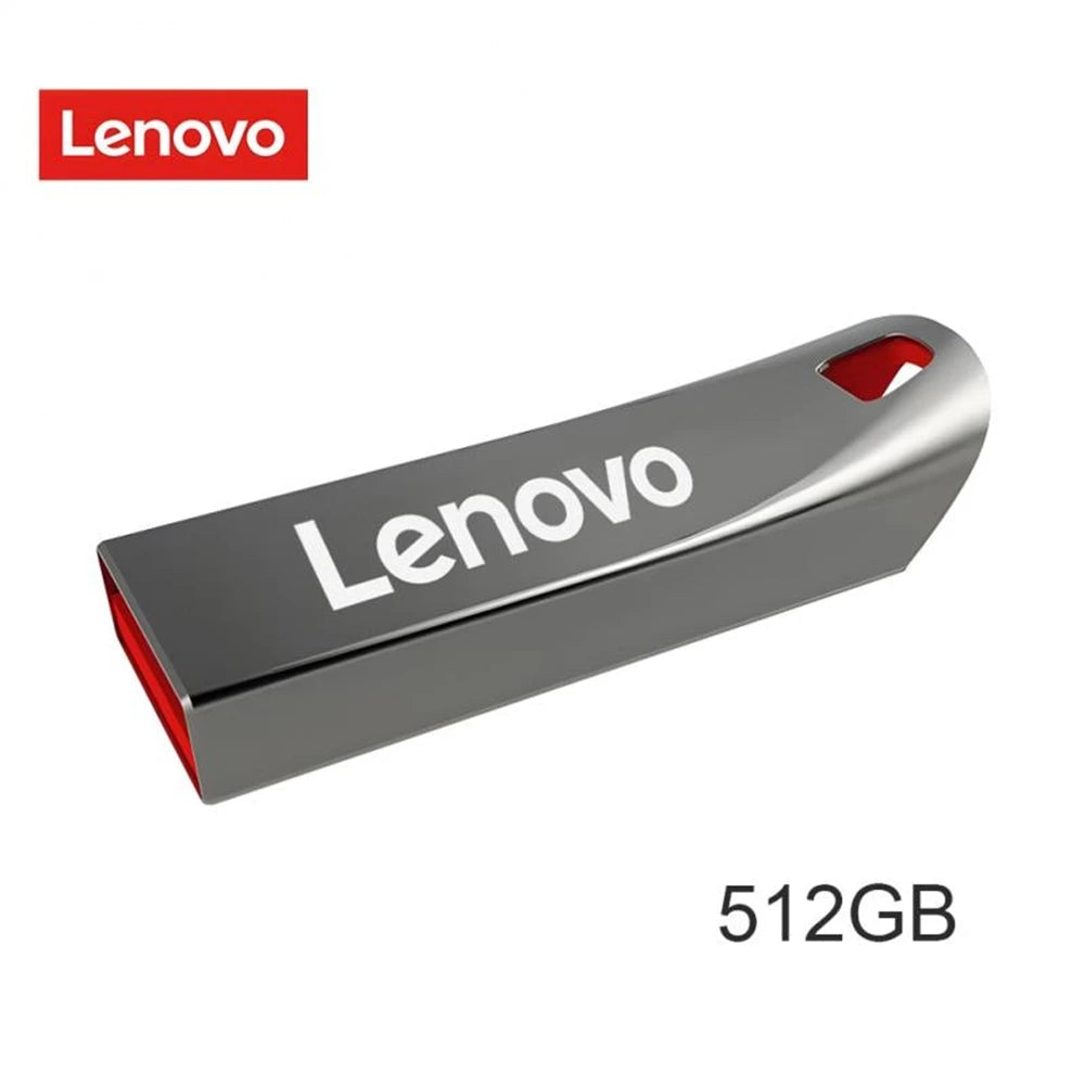 Lenovo U Disk 2TB Silver Portable Pen Drive 1TB High Speed USB 3.0 Type-C Interface Waterproof 128GB Memoria USB Flash Disk