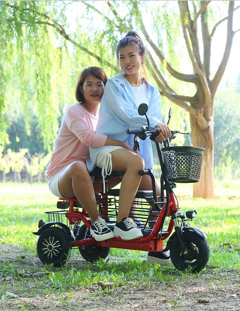 Electric bicycle 350W motor 48V25AH lithium battery three-seater Electric Bike elderly scooter mountain electric bicycle