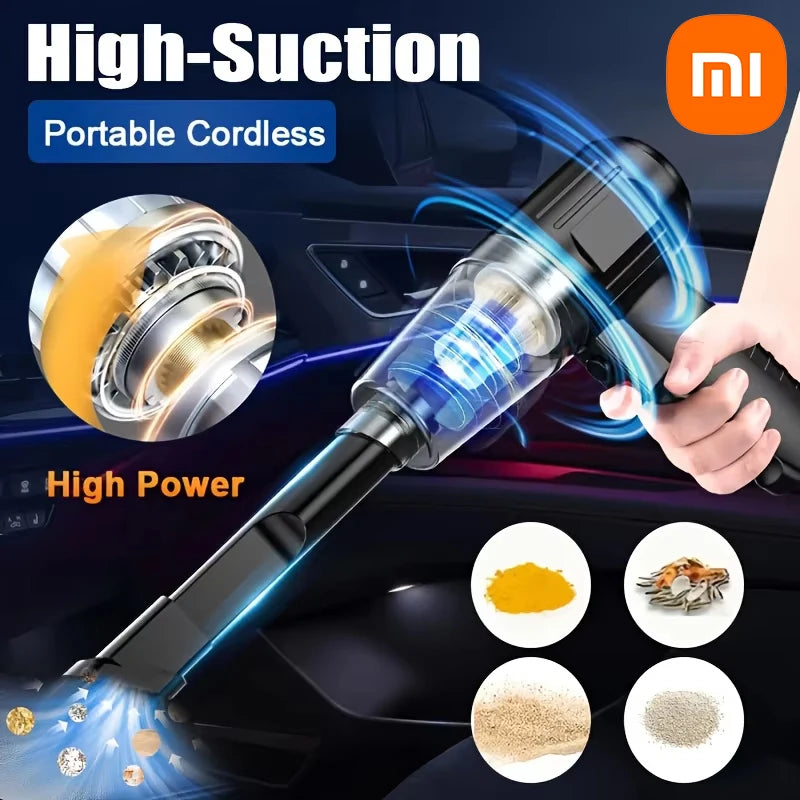 Xiaomi 9000pa 120w Wireless Mini Car Vacuum Cleaner High-power Car Home Dual-use Handheld Dust Blower Small Pet Hair Dryer New