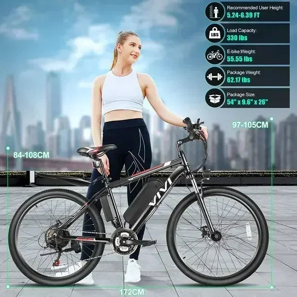 Adult city Ebike 26" 500W Electric Bike Electric Bicycle with Cruise Control System Electric Bike with Removable Battery Range