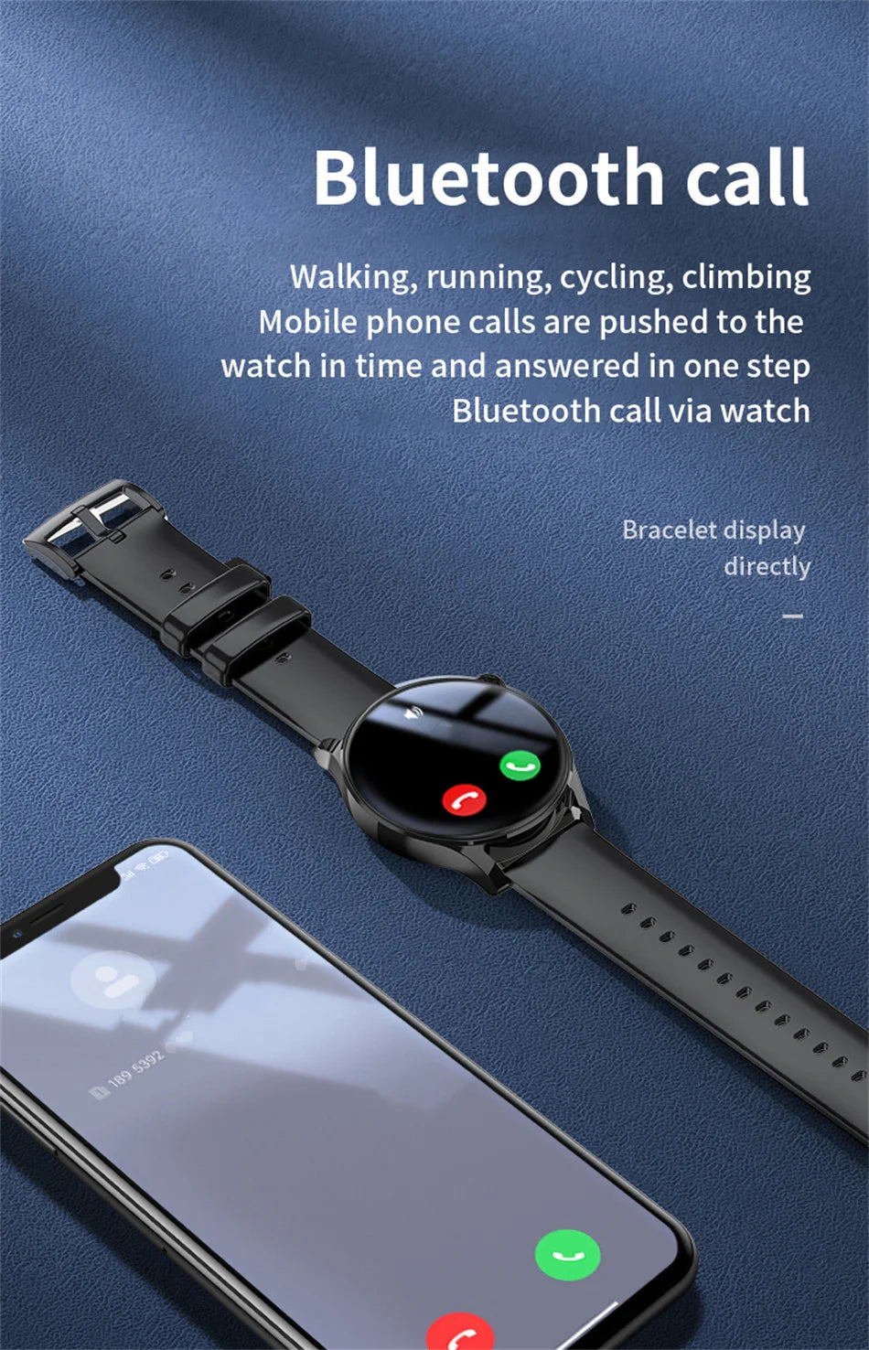 2024 Smart Watch For Xiaomi Huawei Android IOS Waterproof Smartwatch Men Blood Pressure Monitor Watch Sport Heart Rate Bracelet