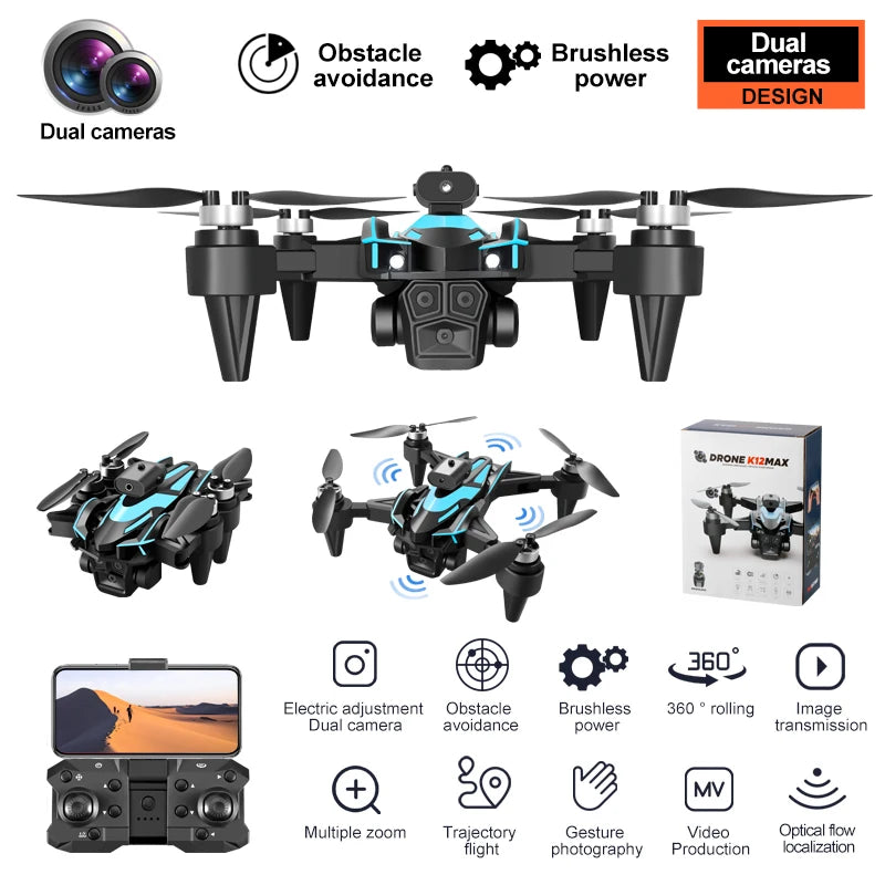 XIAOMI K12 MAX Mini Drone 8K Professional HD Camera 5G GPS Obstacle Avoidance Brushless Aerial UAV FPV RC Quadcopter 2024