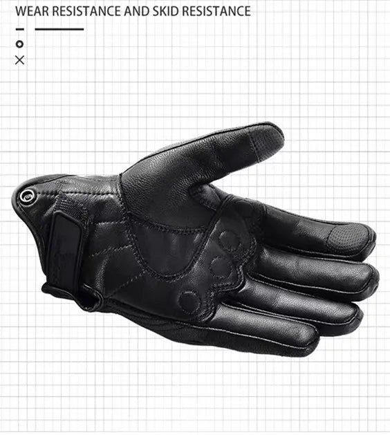 Retro Pursuit Perforated Real Leather Motorcycle Gloves Moto Waterproof Gloves Motorcycle Protective Gears Motocross Gloves gift