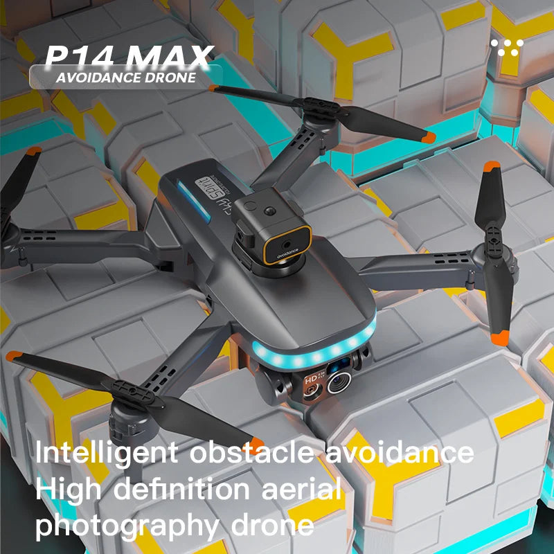 New P14 Drone 4k Profesional 8K HD Camera Obstacle Avoidance Aerial Photography Optical Flow Foldable Quadcopter Gifts Toys