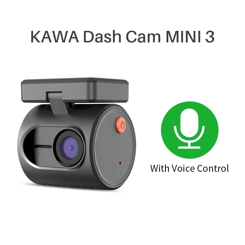 2K Mini Dash Camera For Car DVR KAWA MINI 3 Hidden Dash Cam Video Recorder Emergency Voice Control Night Vision WiFi APP Monitor