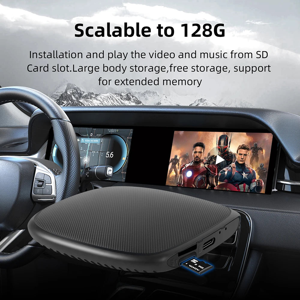 2024 Android 13 Smart CarPlay Ai Box Wired To Wireless CarPlay Wireless Android Auto For Netflix For YouTube GPS 5GWiFi