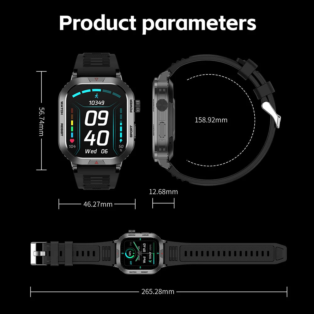 Smart Watch Men Women For Android iOS IP68 Waterproof 2 Inch Bluetooth Voice Call Heart Rate Sleep Monitoring Sports Smartwatch