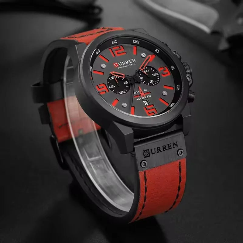 Curren 8314 Quartz Watch for Men Chronograph Sport Mens Watches Clock Leather Male Wristwatch Relogio Masculino Fashion Gift