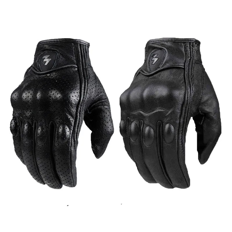 Retro Pursuit Perforated Real Leather Motorcycle Gloves Moto Waterproof Gloves Motorcycle Protective Gears Motocross Gloves gift