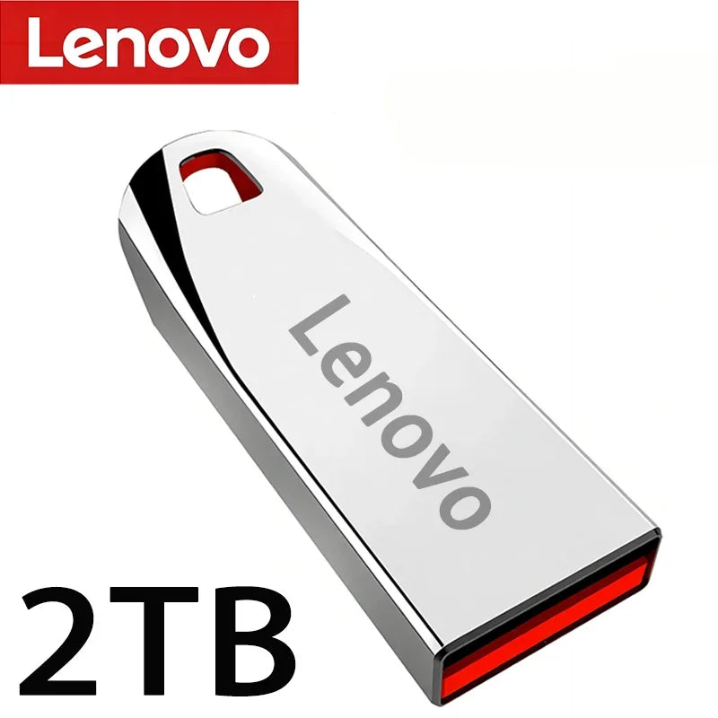 Lenovo U Disk 2TB Silver Portable Pen Drive 1TB High Speed USB 3.0 Type-C Interface Waterproof 128GB Memoria USB Flash Disk