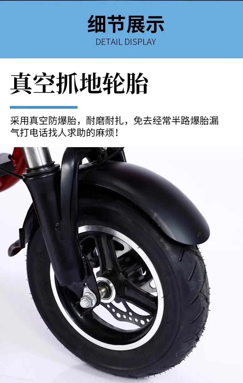 Electric bicycle 350W motor 48V25AH lithium battery three-seater Electric Bike elderly scooter mountain electric bicycle