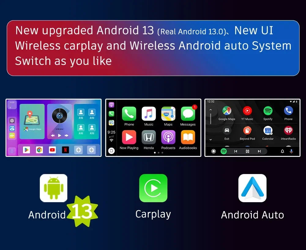 Android 13 CarPlay Smart Ai Box Android Wireless CarPlay Android Auto Adapter For Netflix For YouTube car intelligent systems