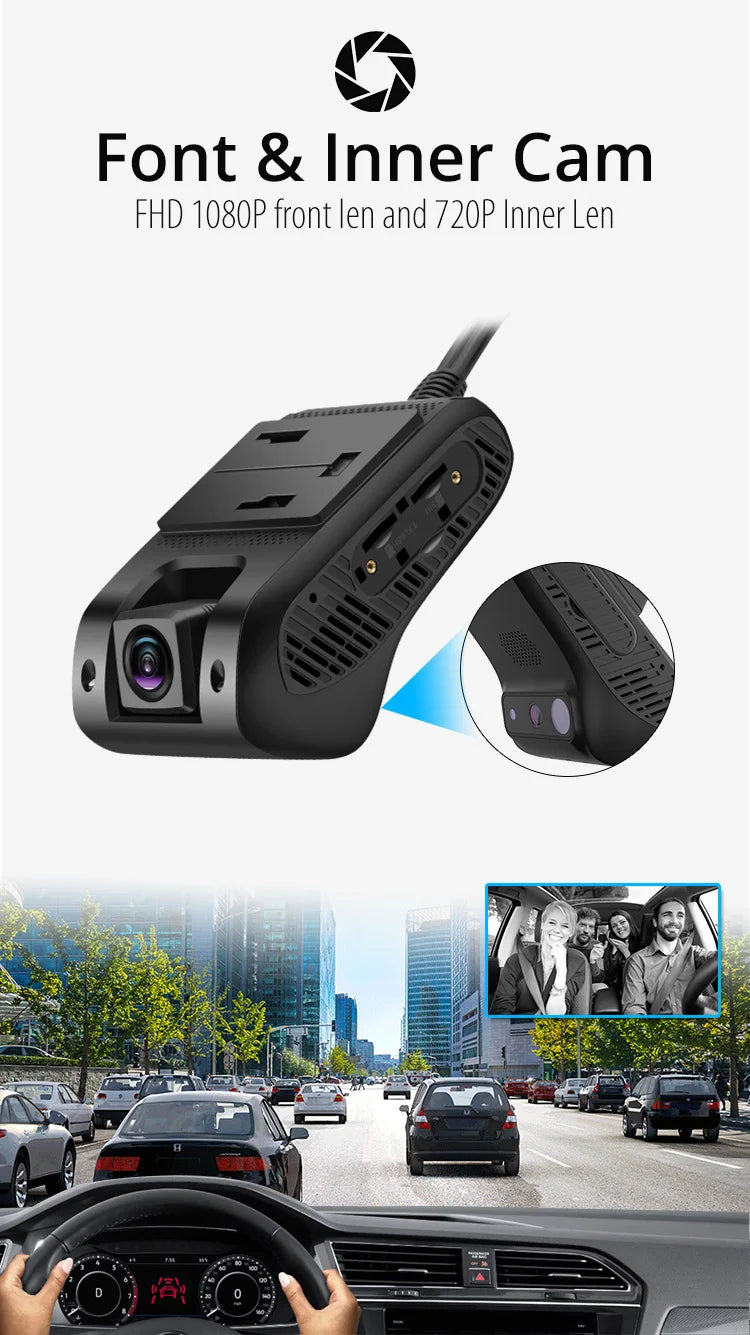 JC400P 4G GPS DashCam Live Car DVR JIMIMAX Wifi Hotspot Vehice Cam 2 Stream Video Cut-Off Fuel 1080P Recorder Front & Inside Kit