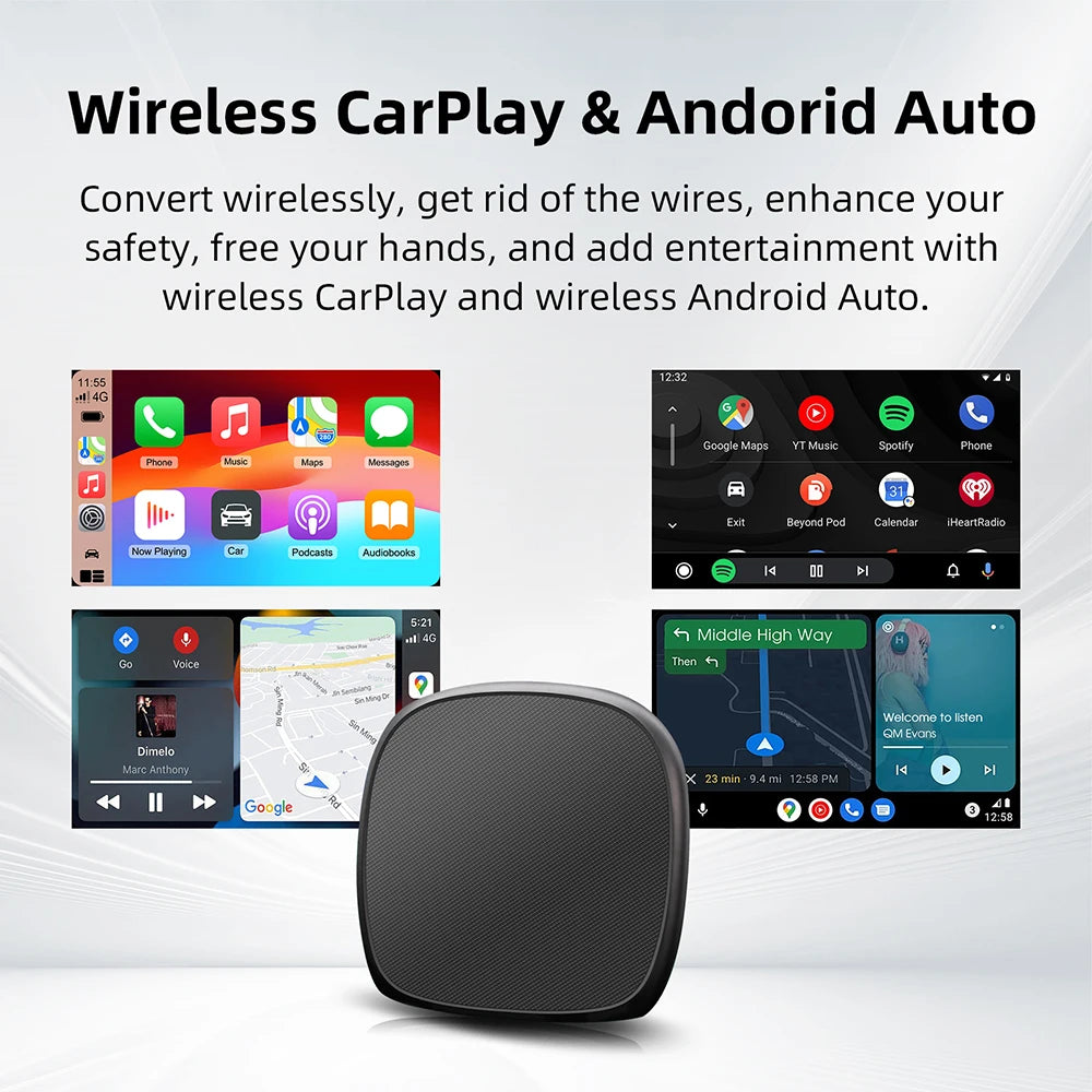 2024 Android 13 Smart CarPlay Ai Box Wired To Wireless CarPlay Wireless Android Auto For Netflix For YouTube GPS 5GWiFi