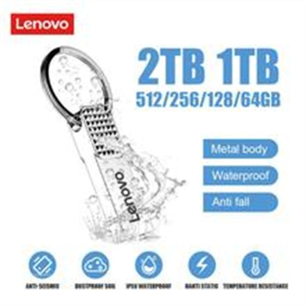 Lenovo 2TB USB OTG Metal USB 3.0 Pen Drive Key 1TB Type C High Speed