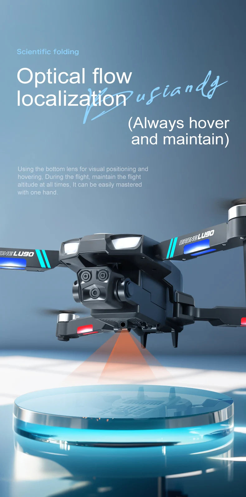 Lenovo 10000M LU90 Drone 8K HD Dual Camera Brushless Motor Obstacle Avoidance Optical Flow Adjustment Remote Control Toys 2024