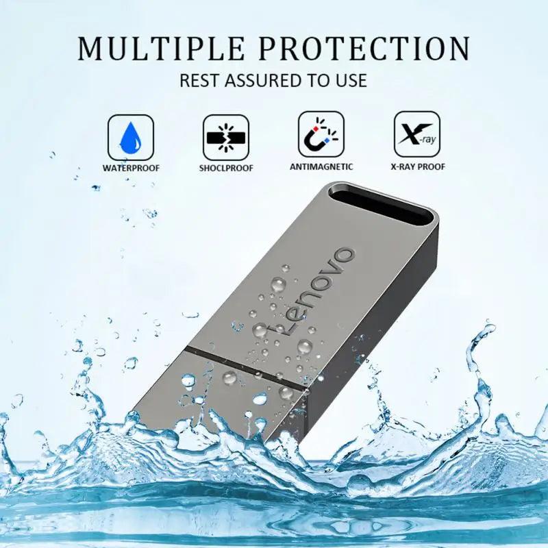 Lenovo 2TB USB Flash Drives 1TB Metal Real Capacity Memory Stick High Speed Flash Memory 512GB Black Gift Storage U Disk For PC