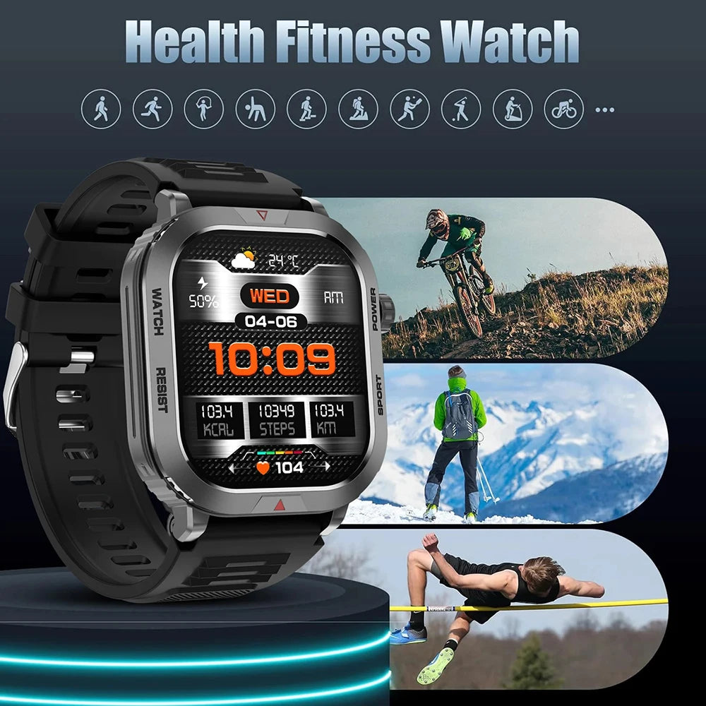 Smart Watch Men Women For Android iOS IP68 Waterproof 2 Inch Bluetooth Voice Call Heart Rate Sleep Monitoring Sports Smartwatch