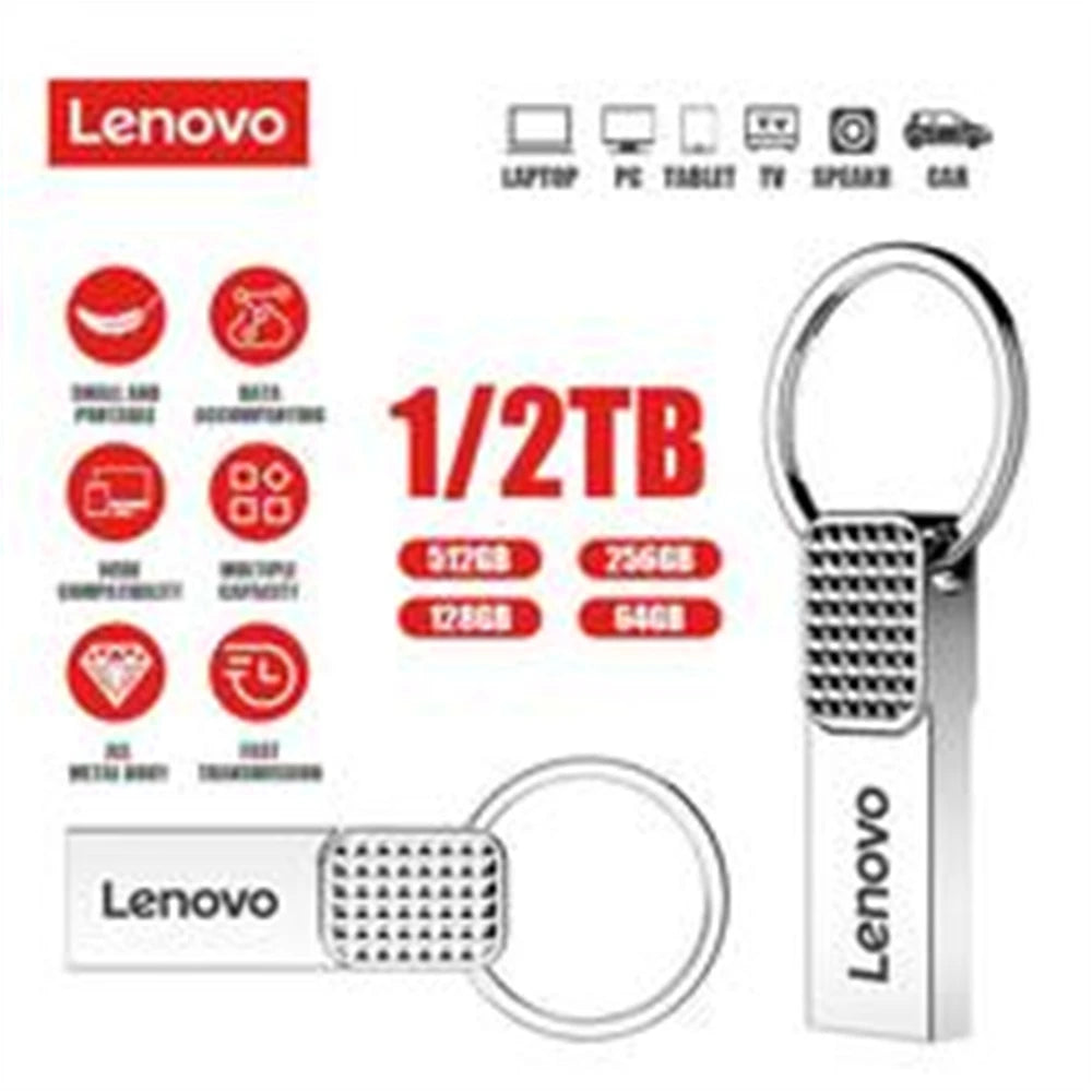 Lenovo 2TB USB OTG Metal USB 3.0 Pen Drive Key 1TB Type C High Speed