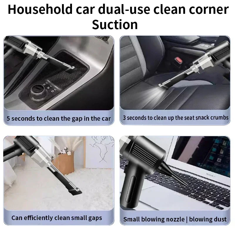 Wireless Car Vacuum Cleaner Strong Suction Dust Catcher Cordless Handheld Wet Dry Vacuum Cleaner Air Duster For Car